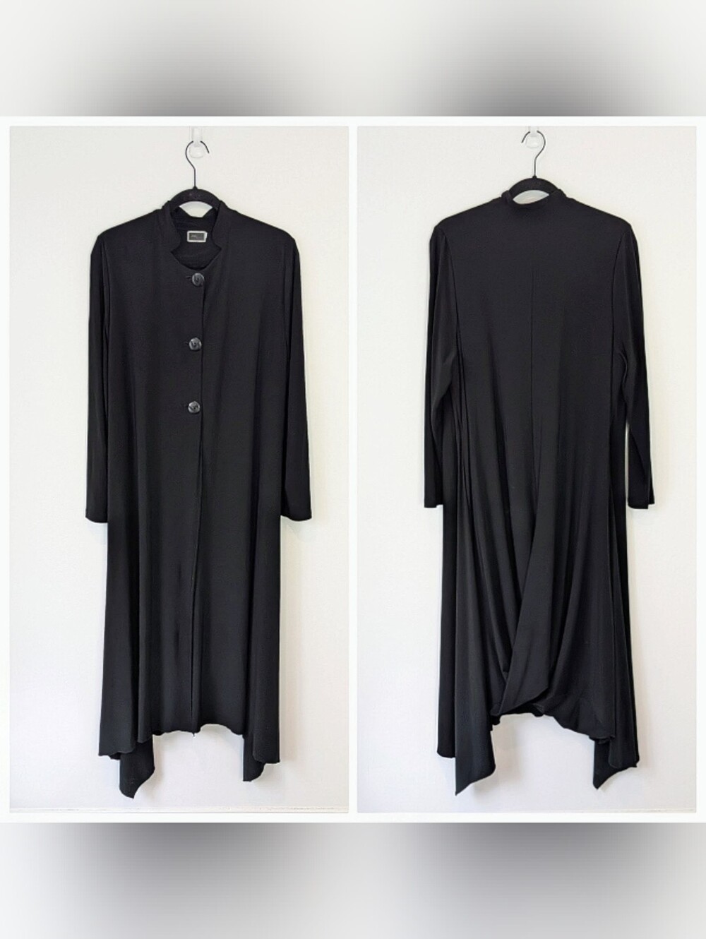 Sympli Full Length Asymmetrical Draped Jacket Size L Lagenlook Avant Garde